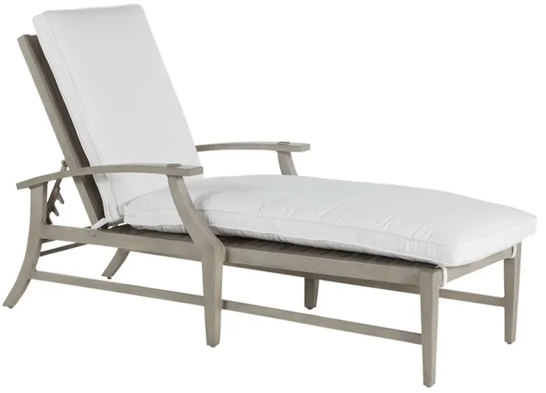 Croquet Aluminum White Cushion Oyster Grey Outdoor Chaise Lounge