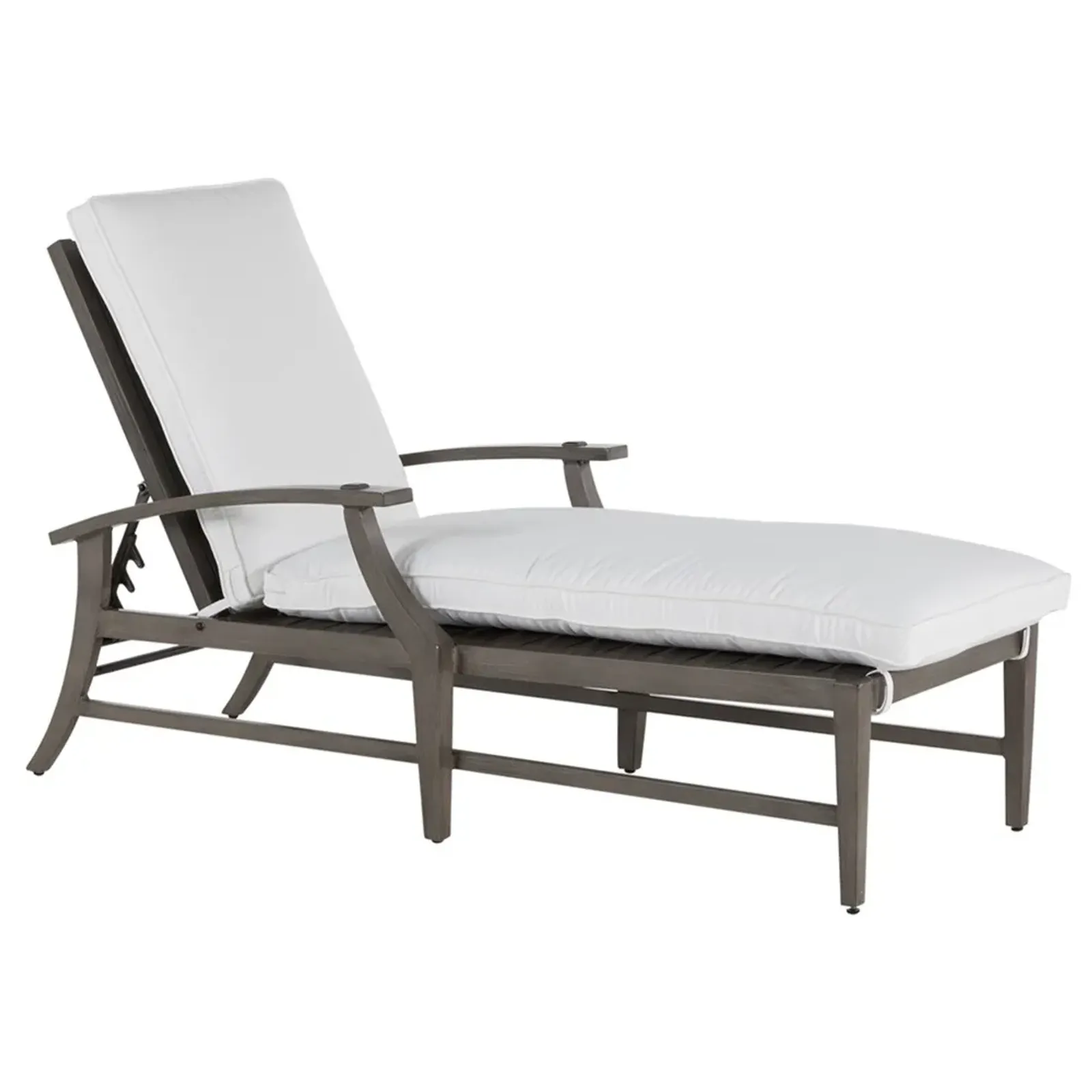 Croquet Aluminum White Cushion Slate Grey Outdoor Chaise Lounge