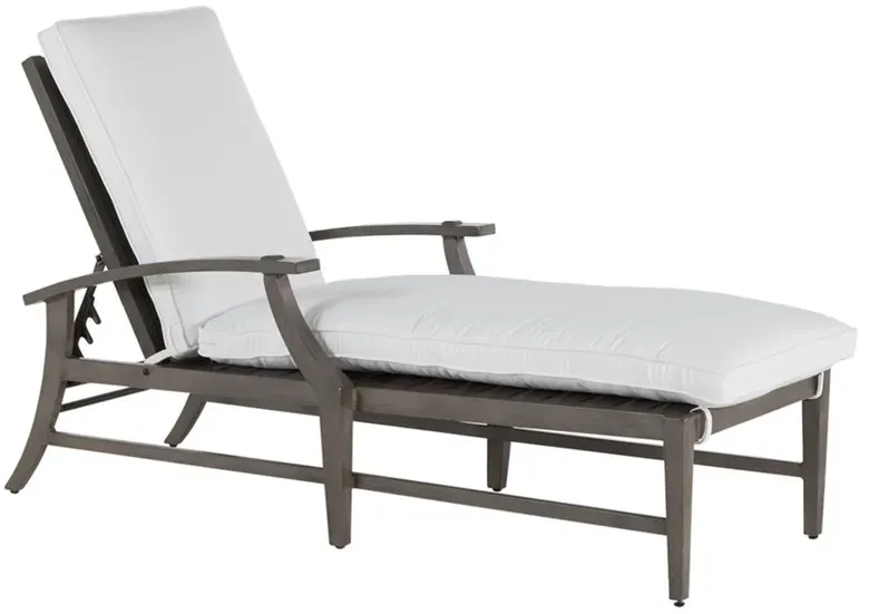 Croquet Aluminum White Cushion Slate Grey Outdoor Chaise Lounge