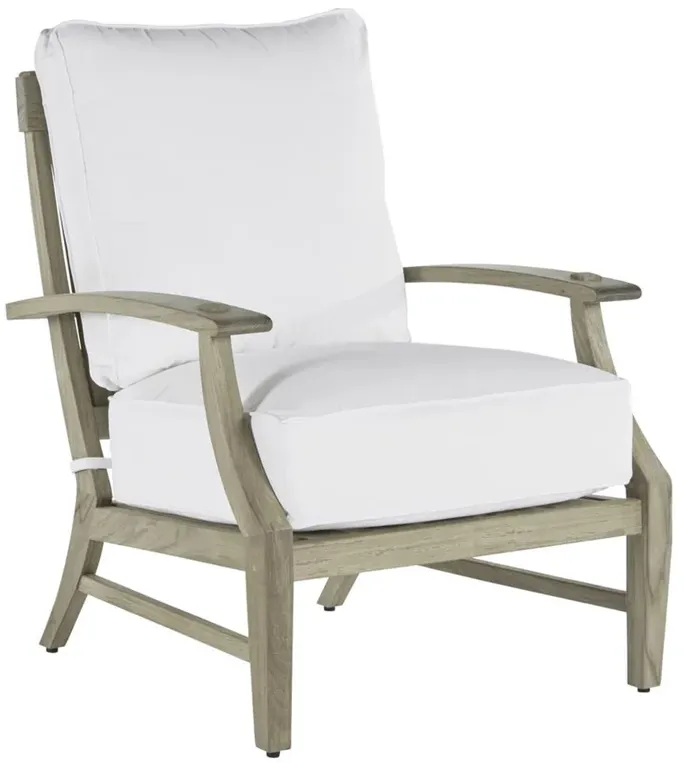 Croquet Coastal Oyster Grey Teak Cushion Outdoor Lounge Chair