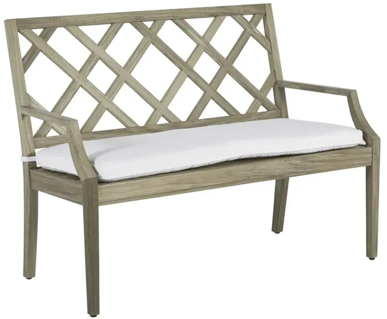 Haley French Oyster Grey Teak Outdoor Garden Bench - Small