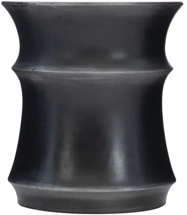 Samantha Modern Classic Black Concrete Round Outdoor Side End Table