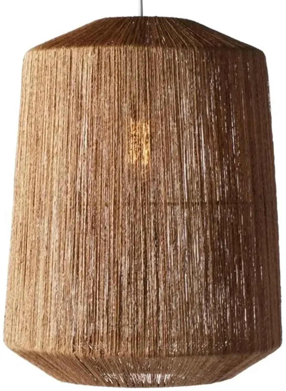 Walter Coastal Beach Natural Brown Jute Cylinder Pendant