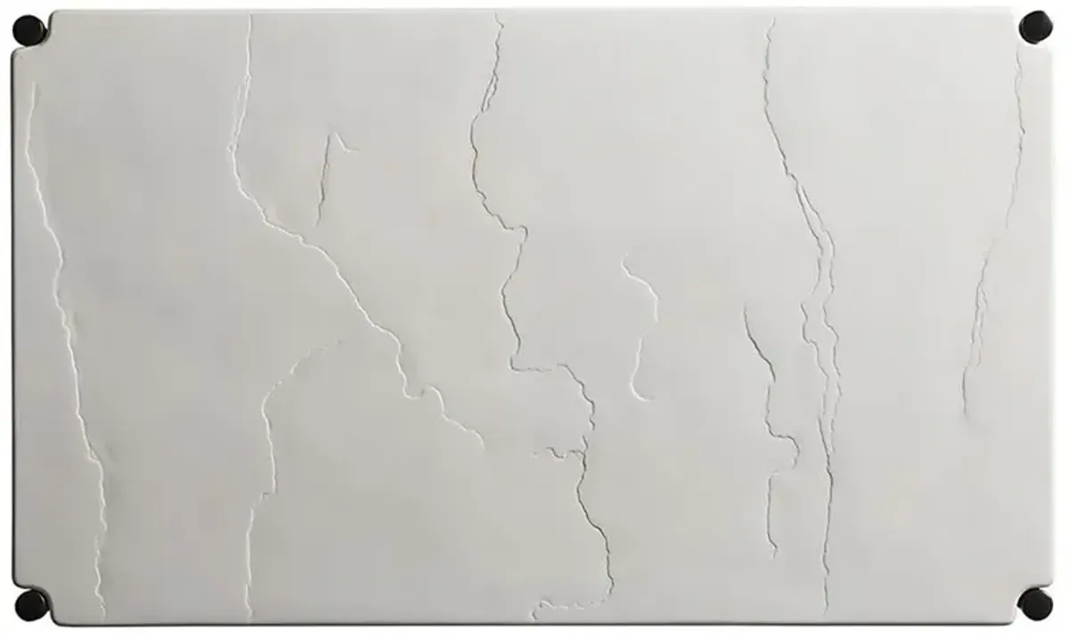 Pavlova French Ivory Stone Top Metal Outdoor Coffee Table