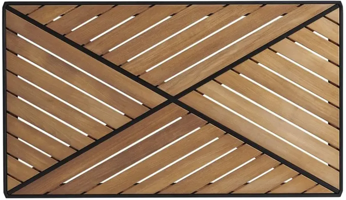 South Beach Natural Teak Wood Top Aluminum Outdoor Coffee Table