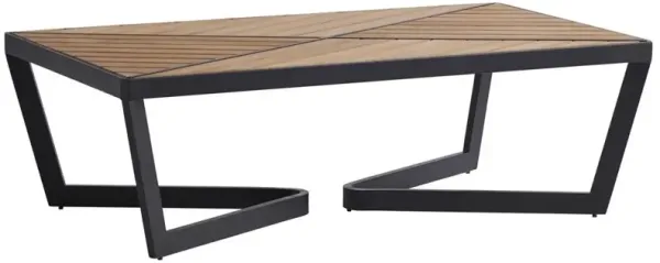 South Beach Natural Teak Wood Top Aluminum Outdoor Coffee Table