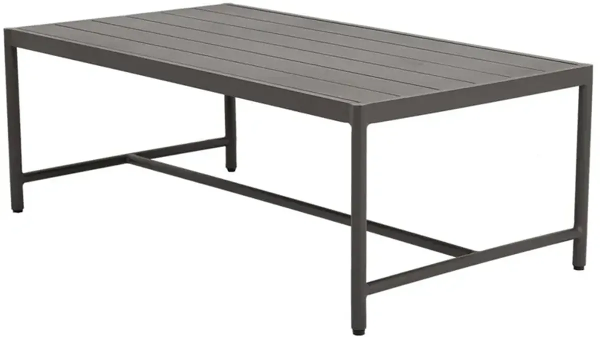 Aurora Mid Century Graphite Aluminum Rectangular Outdoor Coffee Table