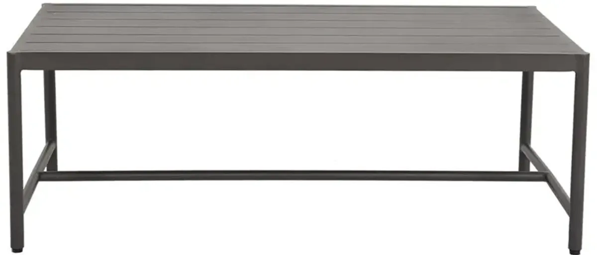 Aurora Mid Century Graphite Aluminum Rectangular Outdoor Coffee Table