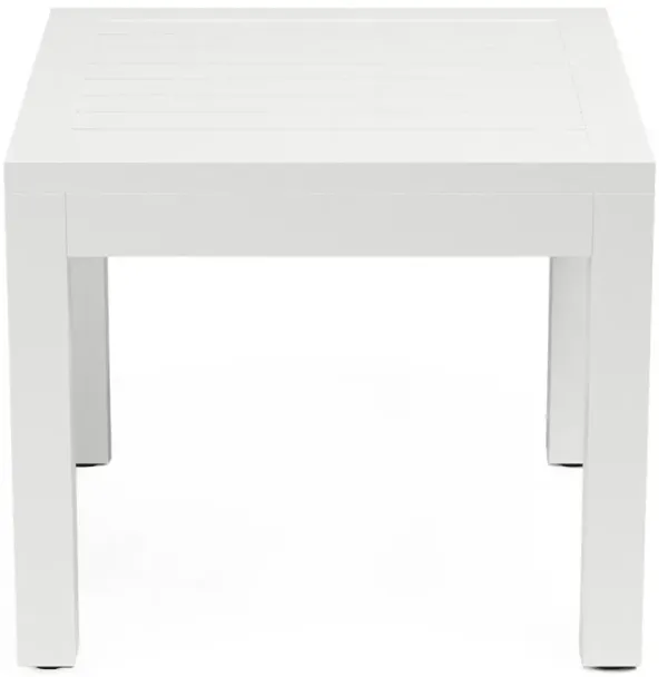Jace Modern Classic Frost Aluminum Square Outdoor End Table