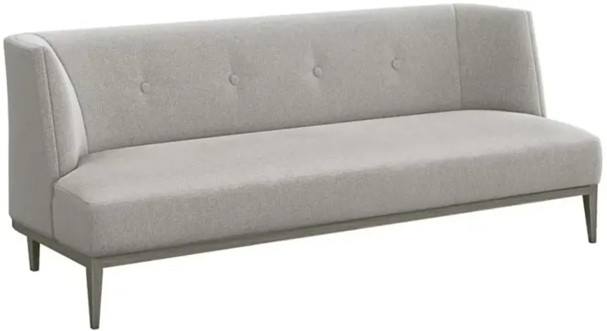 Chloe Mid Century Pure Grey Linen Upholstered Tufted Wood Sofa