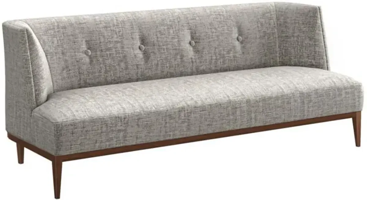 Chloe Mid Century Feather Chenille Upholstered Tufted Wood Sofa