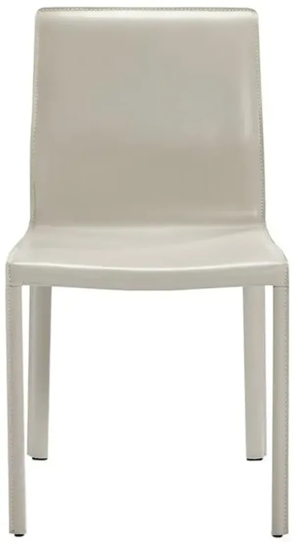 Jada Modern Classic Beige Upholstered Leather Dining Side Chair