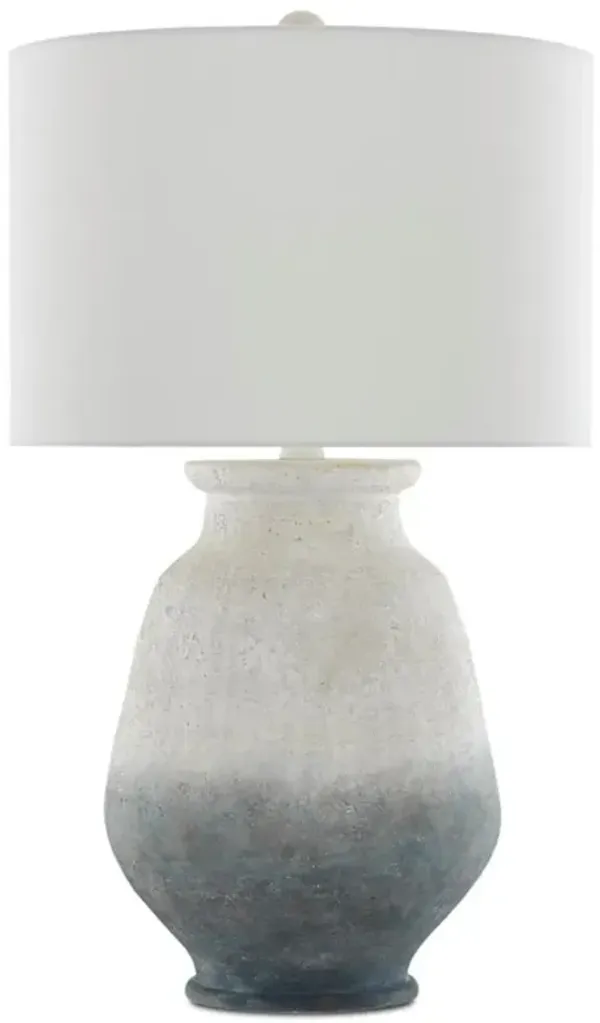 Crizel Modern Classic White Blue Ombre Terracotta Table Lamp