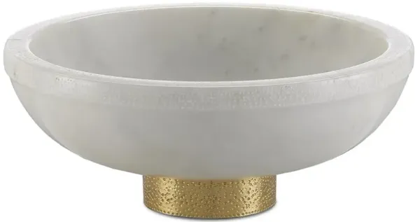 Holly Modern Classic White Marble Brass Decorative Bowl - Large