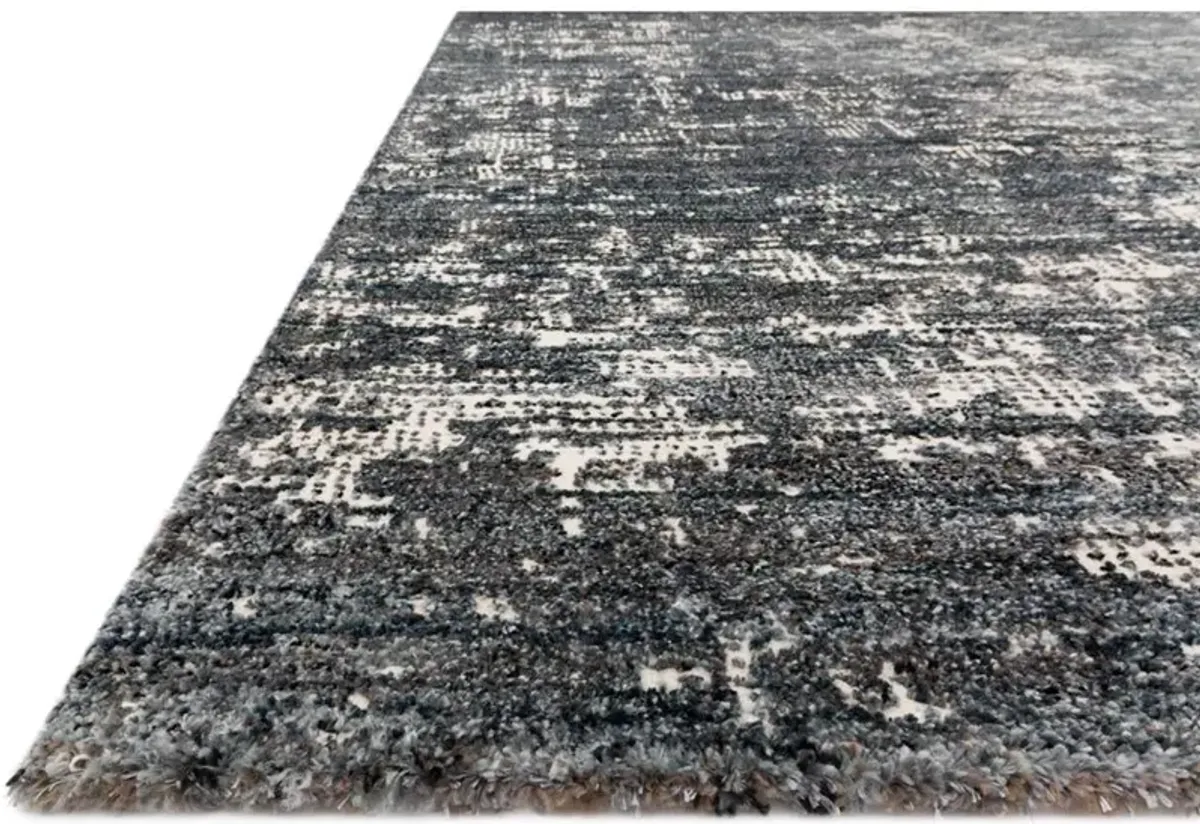 Alarisse Modern Classic Denim Grey Abstract Patterned Rug - 2'7"x7'8"