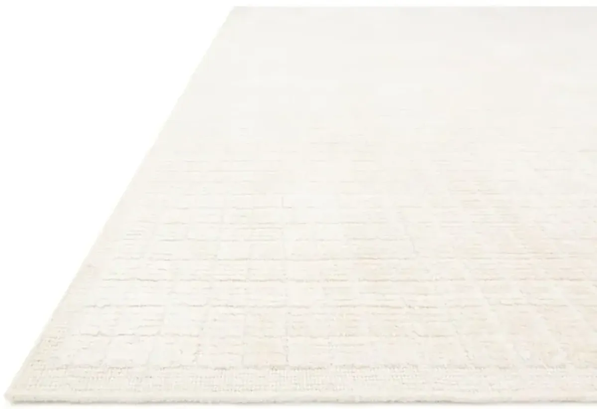 Greysen Modern Classic Ivory White Linear Solid Rug - 4'x6'