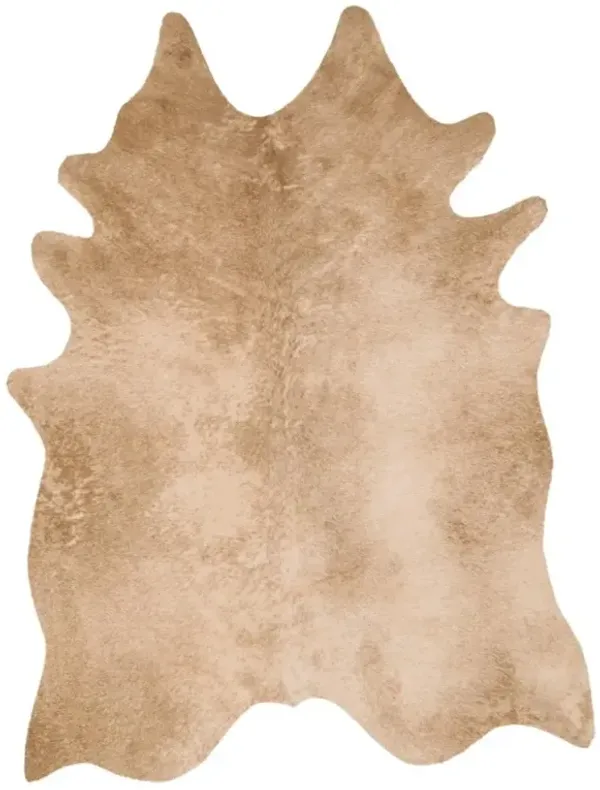 Xyra Rustic Lodge Tan Brown Faux Hide Rug - 5'x6'6"