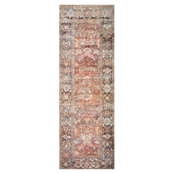 Zethan Global Bazaar Orange Patterned Rug - 2'6"x9'6"