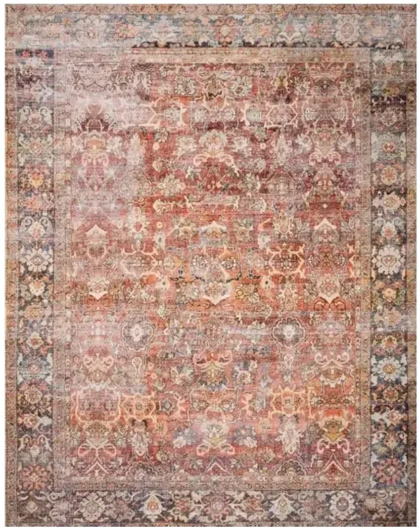 Zethan Global Bazaar Orange Patterned Rug - 5'x7'6"