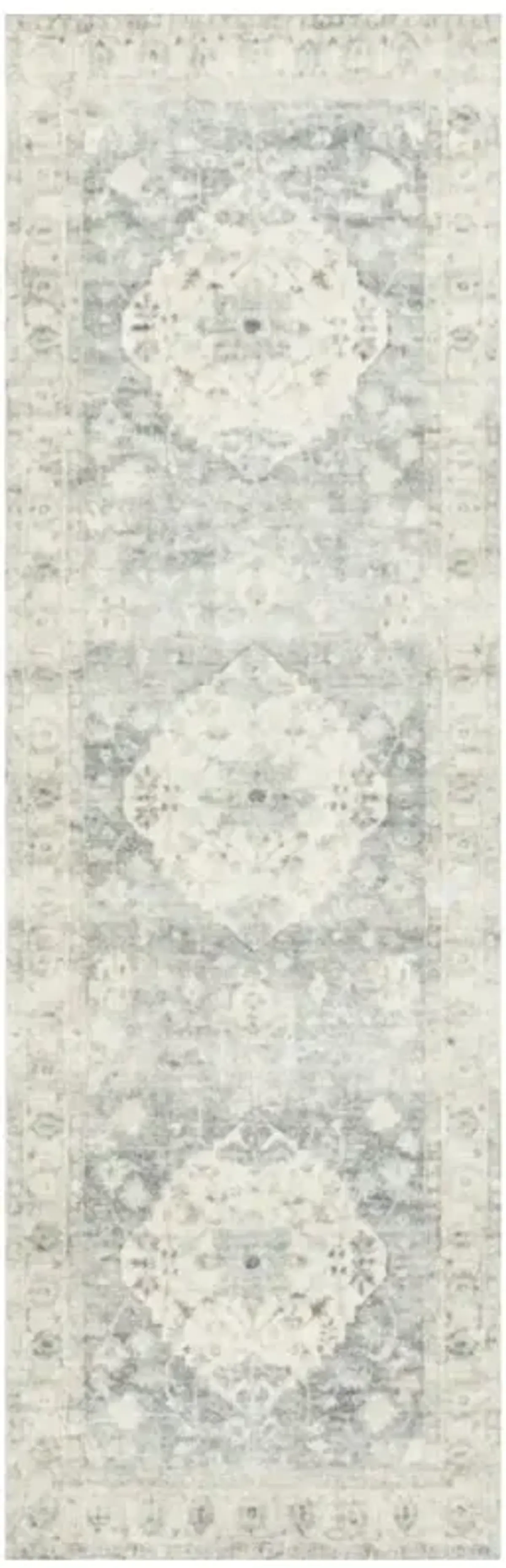 Jorvik French Country Blue Medallion Patterned Rug - 2'6"x7'6"