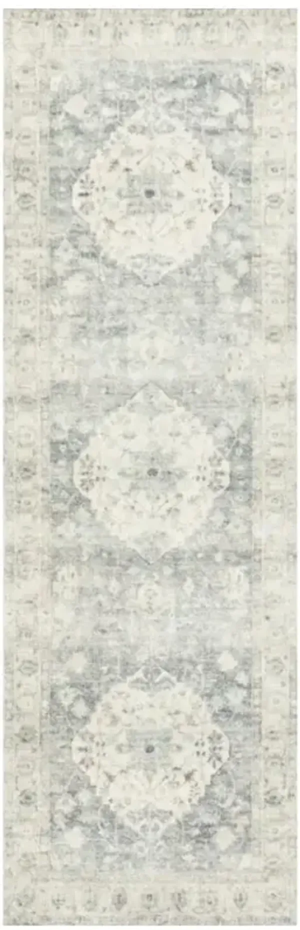 Jorvik French Country Blue Medallion Patterned Rug - 2'6"x7'6"