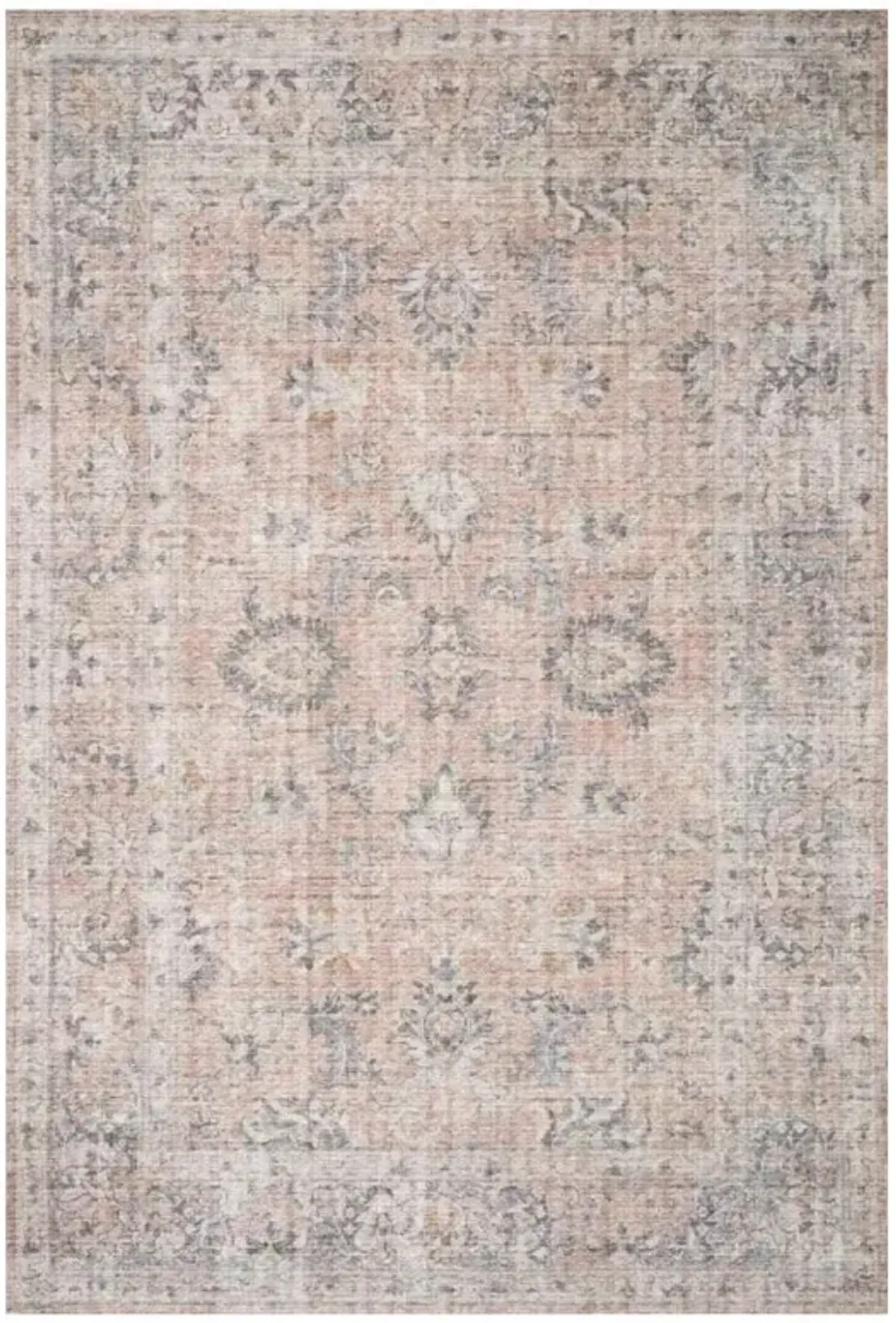 Lysanth Global Bazaar Blush Pink Floral Patterned Rug - Sample