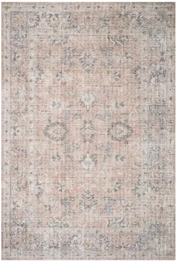 Lysanth Global Bazaar Blush Pink Floral Patterned Rug - 3'6"x5'6"