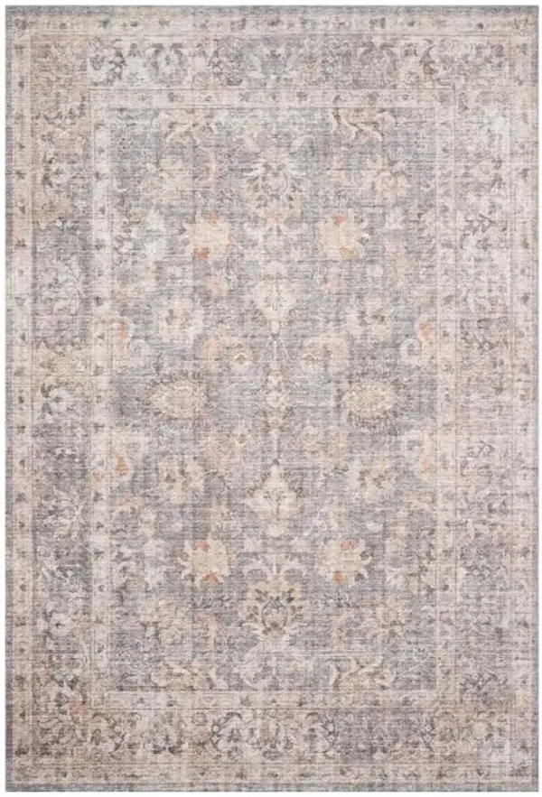 Lysanth Global Bazaar Light Grey Floral Patterned Rug - Sample