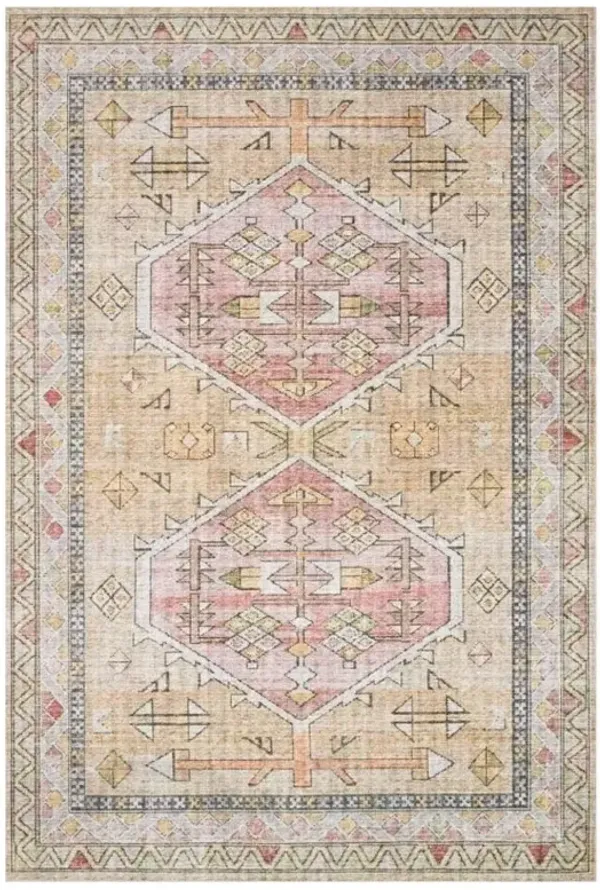 Lysanth Global Bazaar Yellow Gold Geometric Patterned Rug - 5'x7'6"
