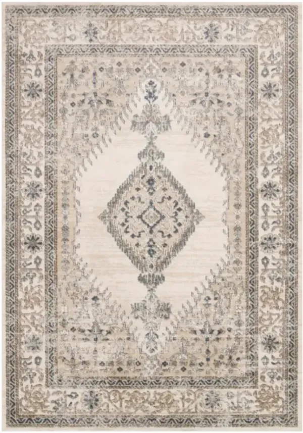 Ulandra French Country Brown Floral Patterned Rug - Sample