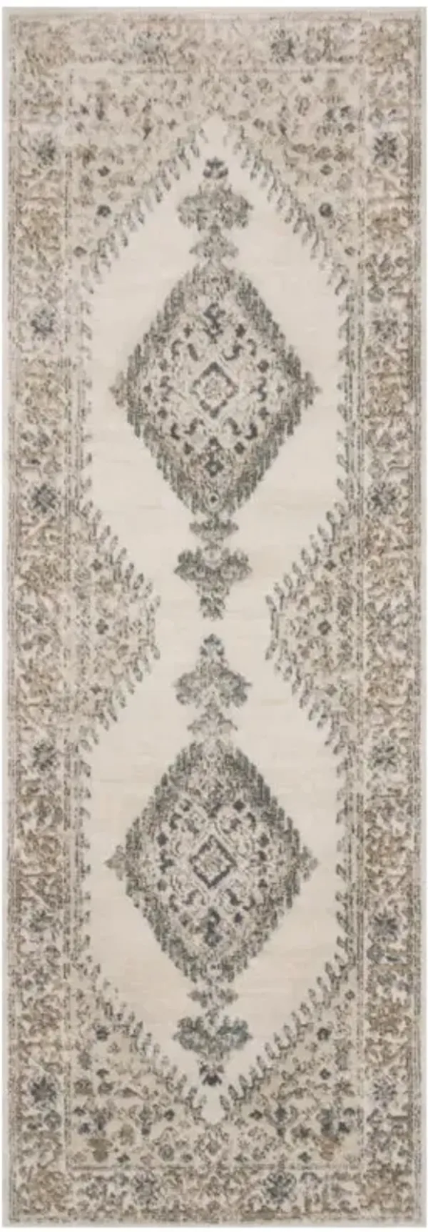 Ulandra French Country Brown Floral Patterned Rug - 2'8"x10'6"