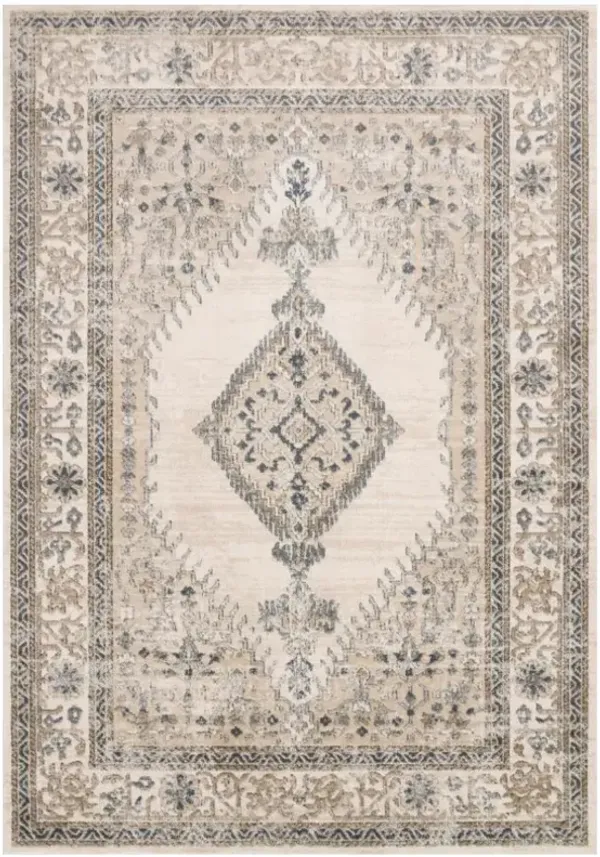 Ulandra French Country Brown Floral Patterned Rug - 11'6"x15'