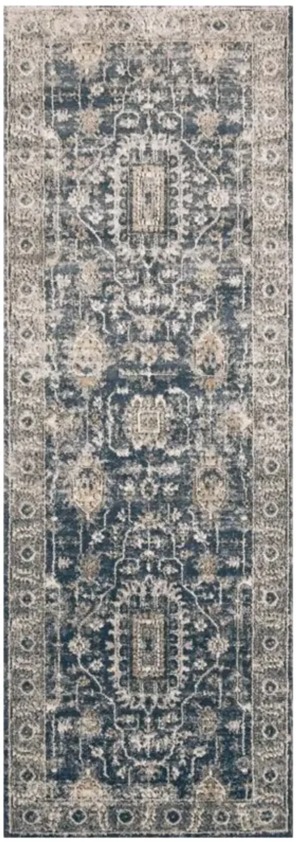 Ulandra Global Bazaar Blue Patterned Rug - 2'8"x13'