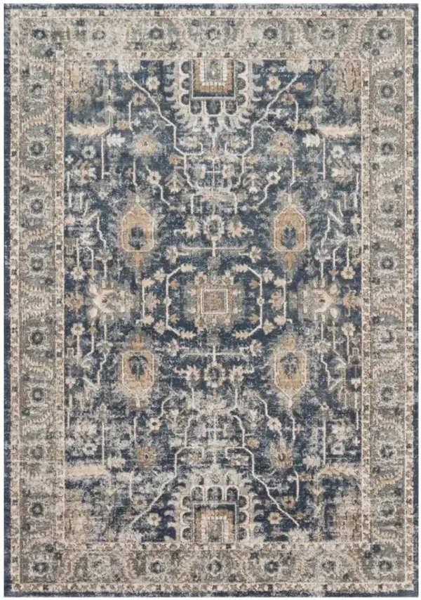 Ulandra Global Bazaar Blue Patterned Rug - 6'7"x9'2"