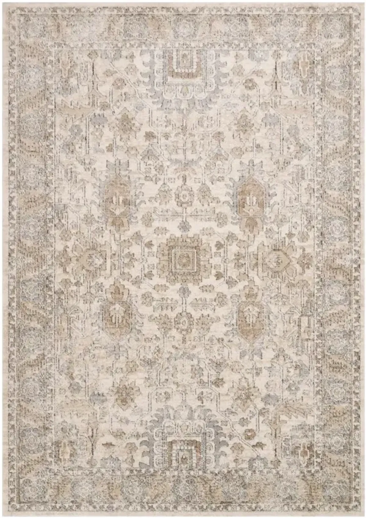 Ulandra Global Bazaar Beige Patterned Rug - 5'3"x7'6"
