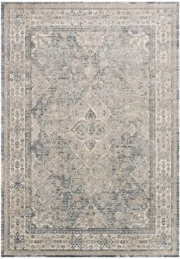 Ulandra Global Bazaar Beige Blue Floral Patterned Rug - 7'11"x10'6"