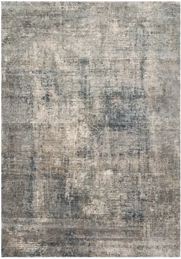 Ulandra Modern Classic Grey Blue Abstract Patterned Rug - Sample