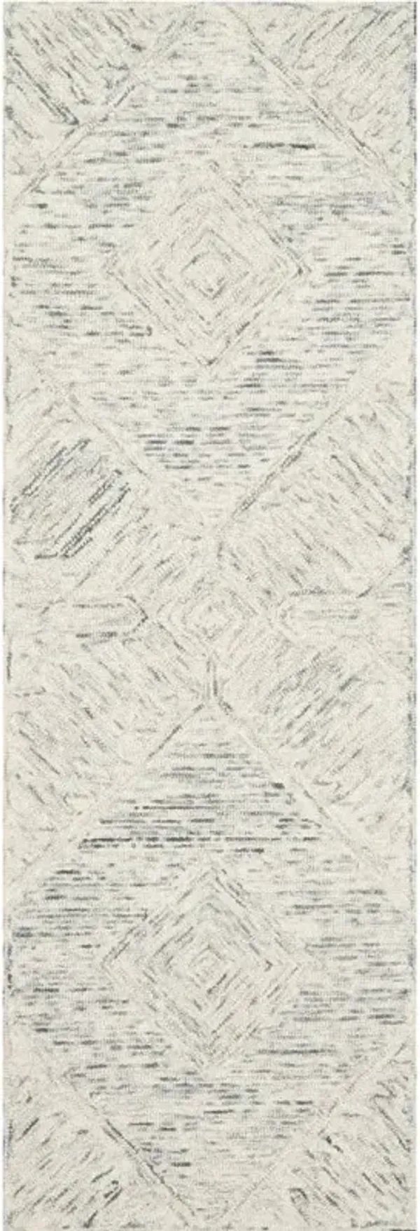 Iloria Modern Classic Ivory Wool Geometric Patterned Rug - 2'6"x6'