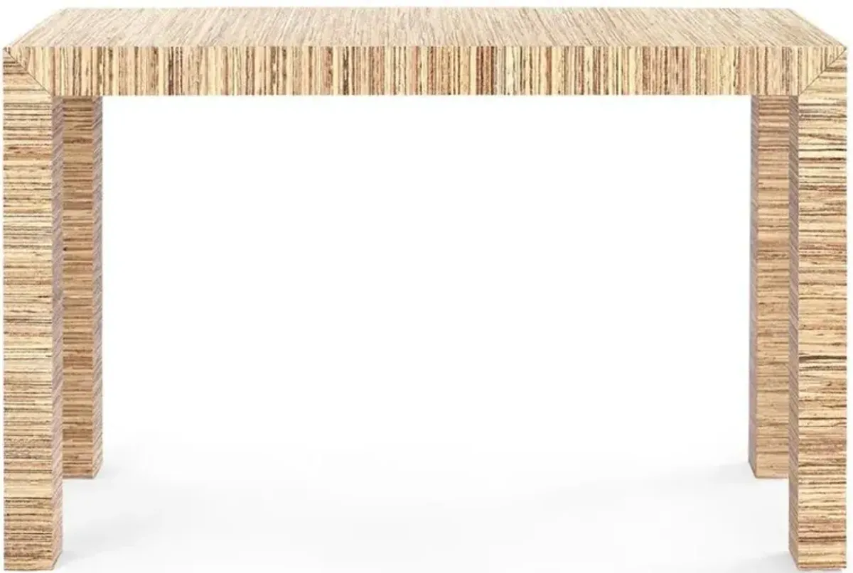 Parsons Modern Papyrus Lacquered Raffia Console Table - Small
