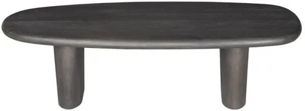 Laura Modern Classic Charcoal Oak Wood Round Edge Oval Coffee Table