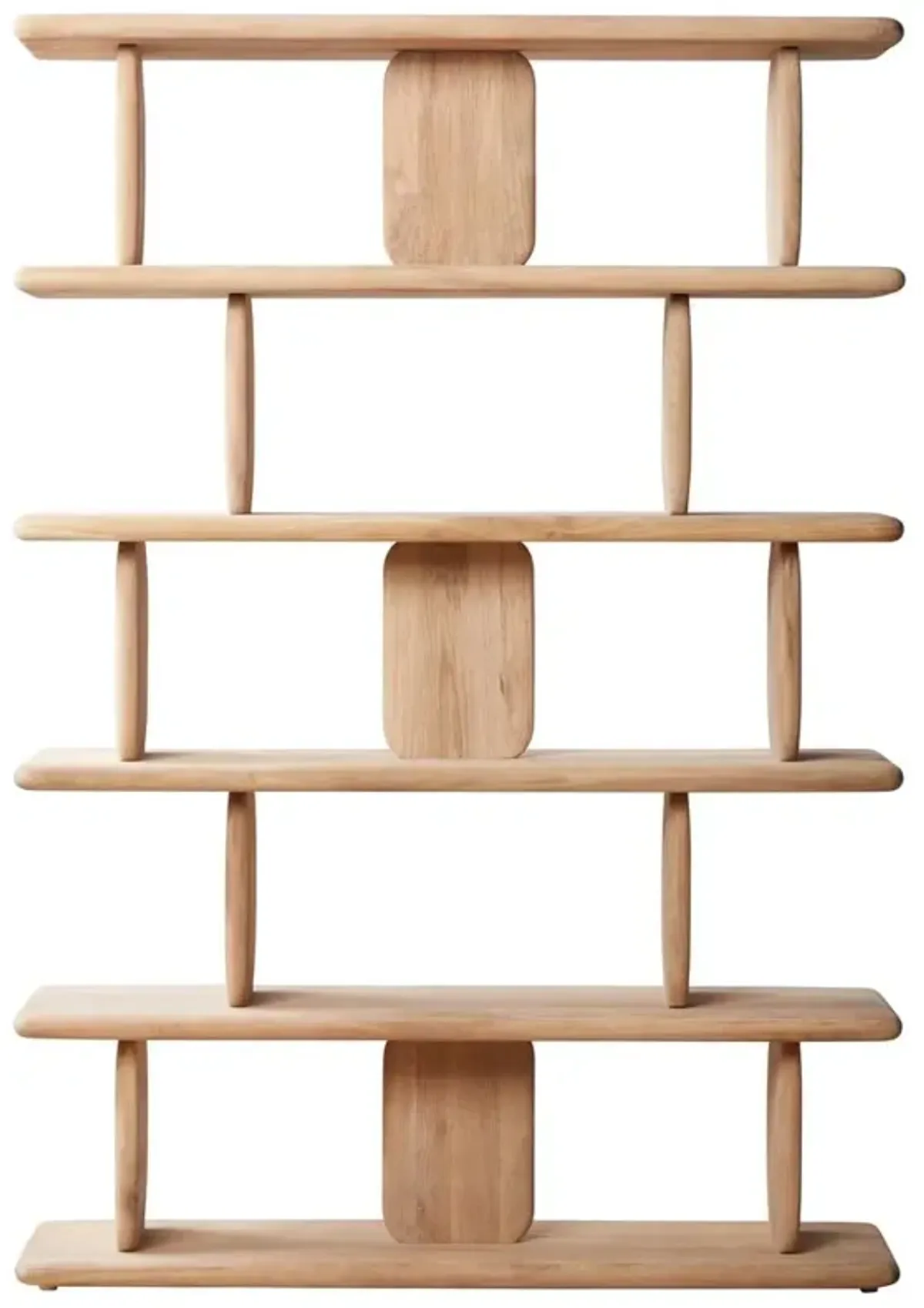 Laura Rustic Lodge Brown Oak Wood Round Edge Shelving Bookcase