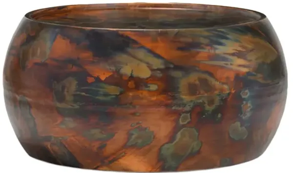 Zelda Industrial Loft Dark Antique Brass Steel Round Round Coffee Table