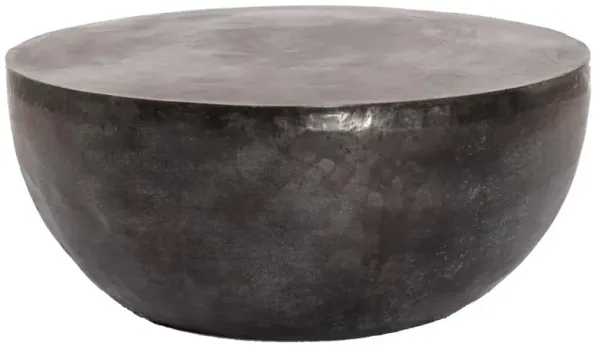Bailey Industrial Loft Grey Aluminum Round Drum Outdoor Coffee Table