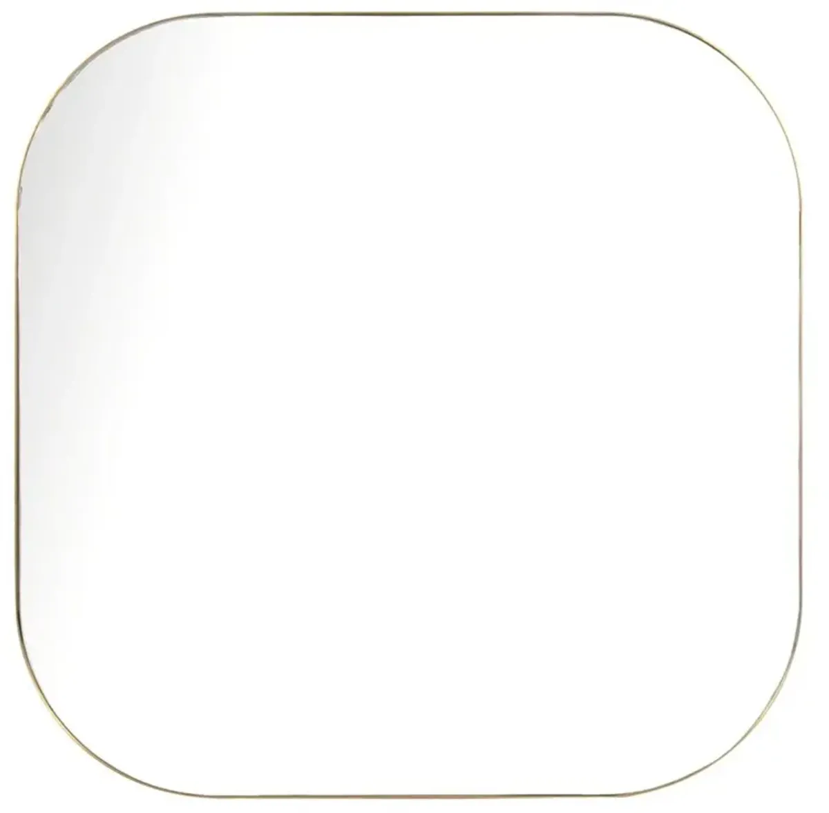 Ian Modern Classic Gold Stainless Steel Square Wall Mirror - Large