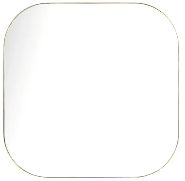 Ian Modern Classic Gold Stainless Steel Square Wall Mirror - Large