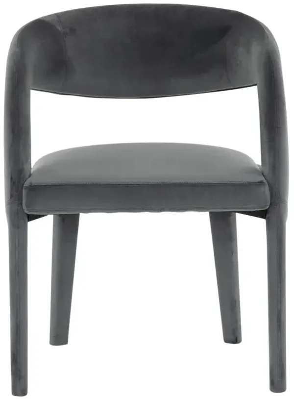 Alexander Mid Century Modern Grey Upholstered Dining Arm Chair