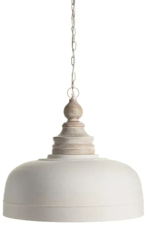 Claud French Country White Mango Wood Gold Pendant