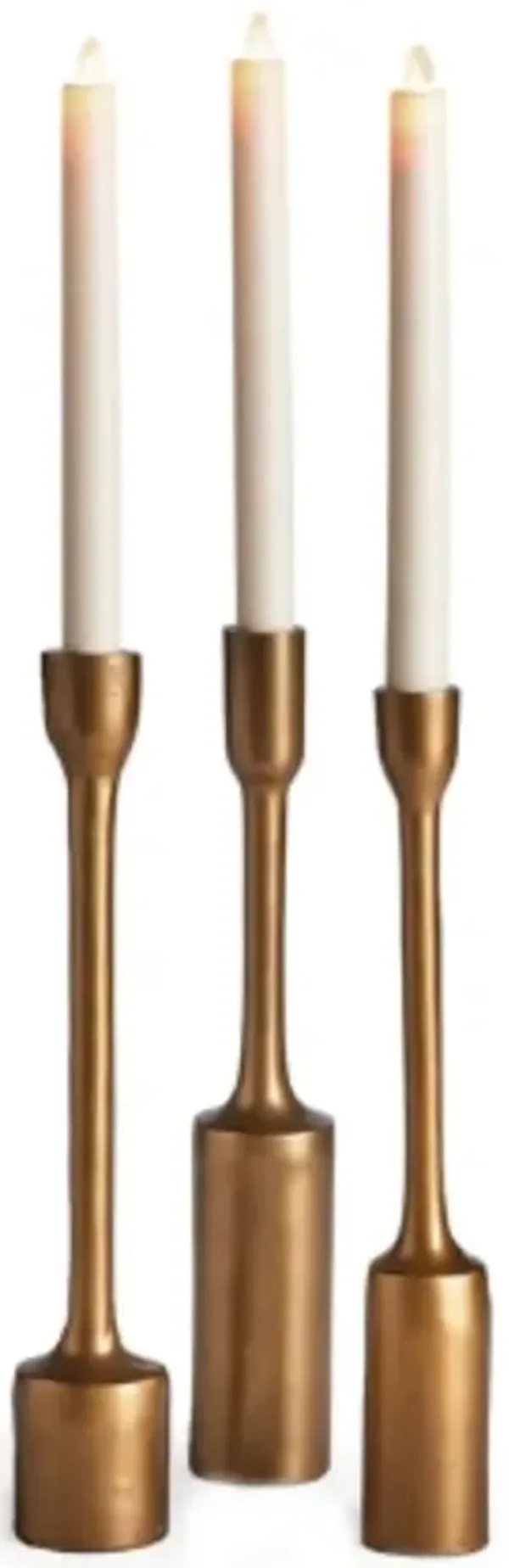 Ingrid Industrial Loft Bronze Aluminum Candleholder - Set of 3
