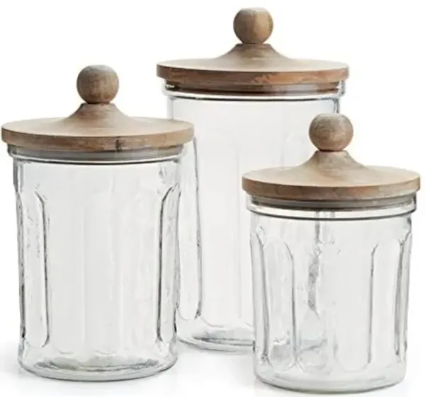Owen Rustic Lodge Glass Canisters - Set of 3