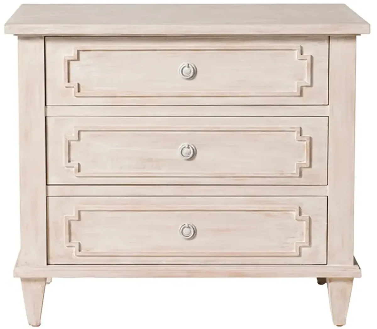 Sylvette French Country Natural Washed Wood Nightstand